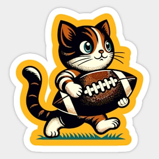 Cat Rugby Football Sticker